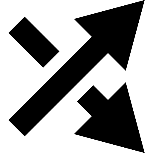 Two crossing arrows symbol  icon