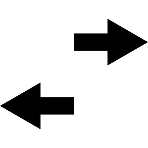 twee pijlen symbool wijzen tegengestelde richtingen  icoon