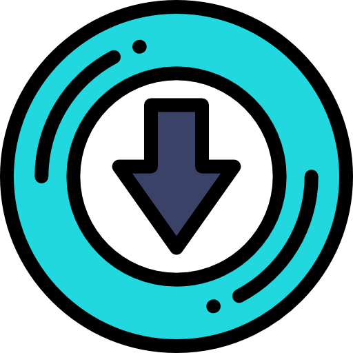 Down arrow Detailed Rounded Lineal color icon