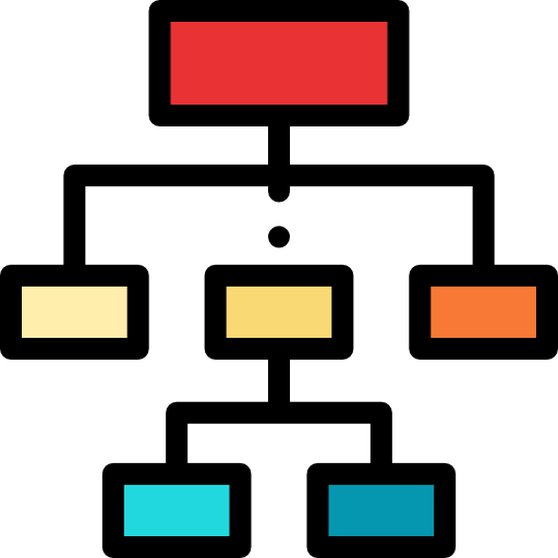 organización Detailed Rounded Lineal color icono