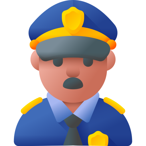policía 3D Color icono