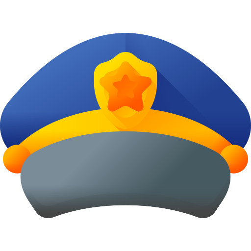 경찰 모자 3D Color icon
