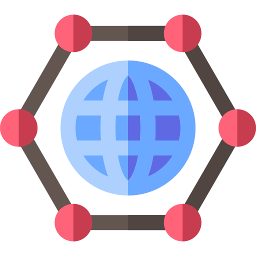 글로벌 네트워크 Basic Rounded Flat icon