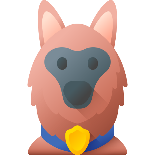 perro policía 3D Color icono