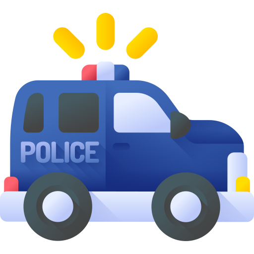 Полицейская машина 3D Color иконка