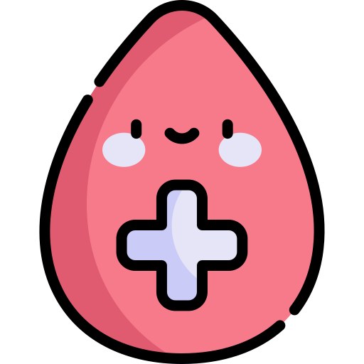 doação de sangue Kawaii Lineal color Ícone
