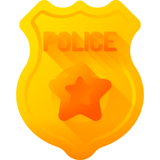 plaque de policier 3D Color Icône