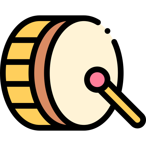 Drum Detailed Rounded Lineal color icon