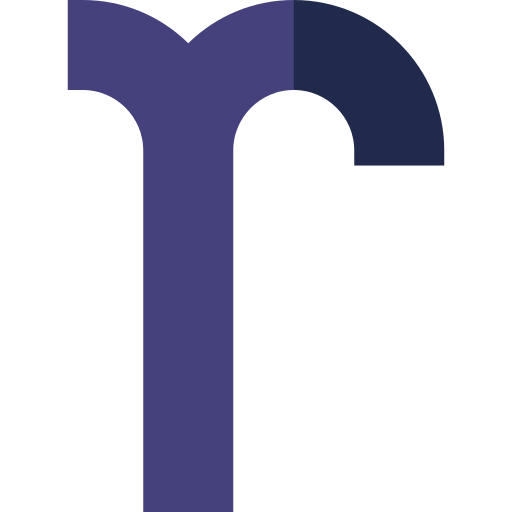 R Basic Straight Flat icon