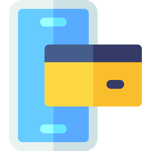 płatności mobilne Basic Rounded Flat ikona