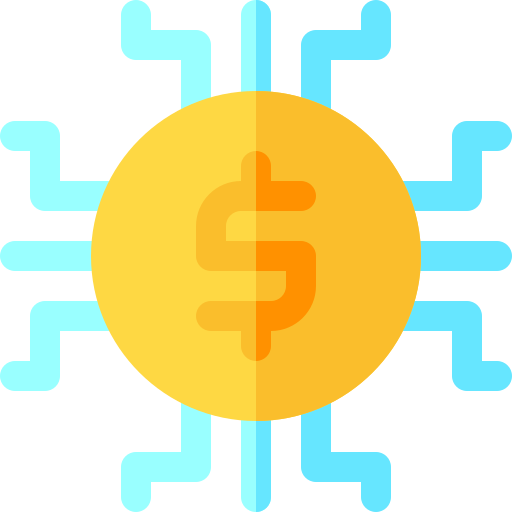 denaro digitale Basic Rounded Flat icona