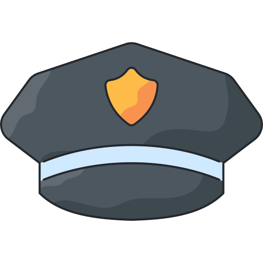 gorra de policía Generic Outline Color icono