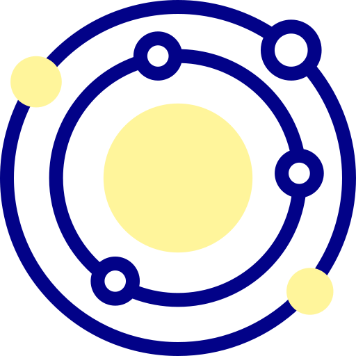 태양계 Detailed Mixed Lineal color icon