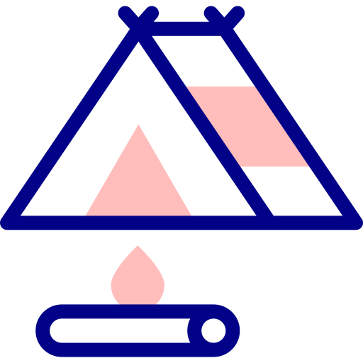텐트 Detailed Mixed Lineal color icon