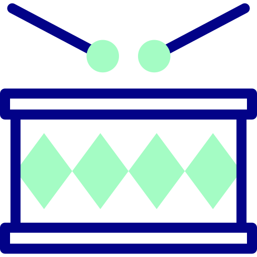 tambor Detailed Mixed Lineal color icono