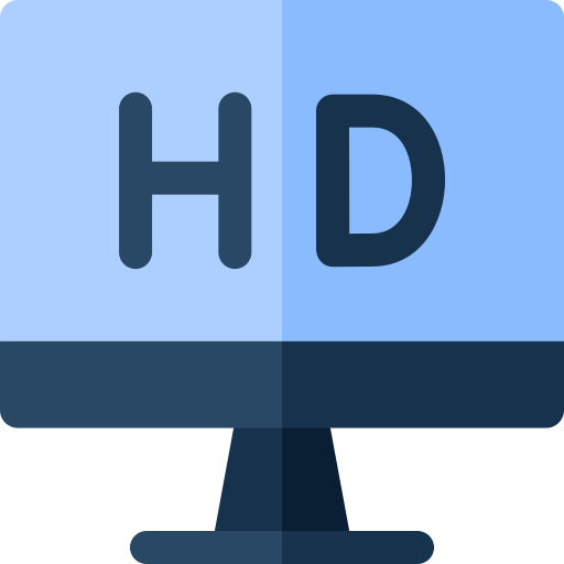 jakość hd Basic Rounded Flat ikona