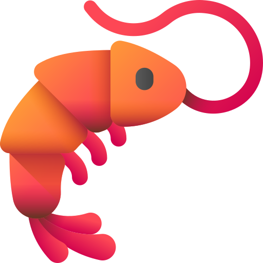 camarón 3D Color icono