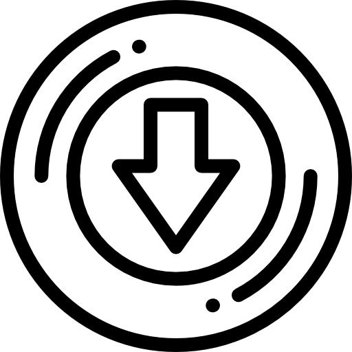 flecha hacia abajo Detailed Rounded Lineal icono