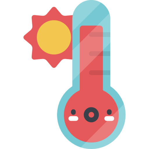 termometr Kawaii Flat ikona
