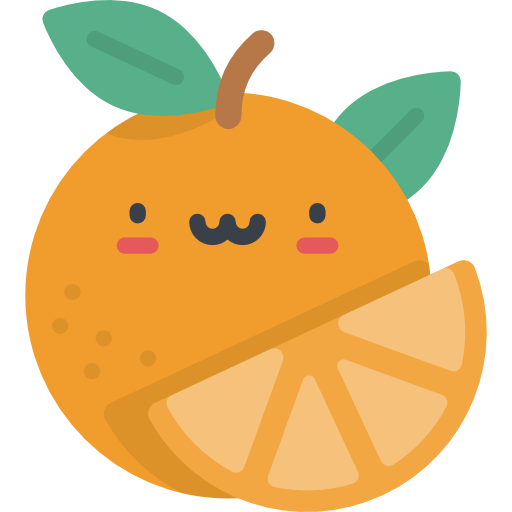 апельсин Kawaii Flat иконка