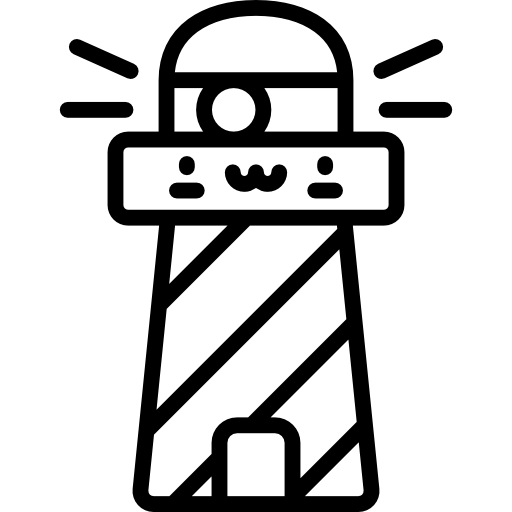latarnia morska Kawaii Lineal ikona