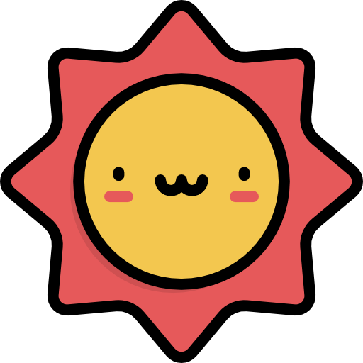 太陽 Kawaii Lineal color icon