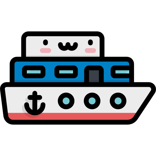 Ship Kawaii Lineal color icon