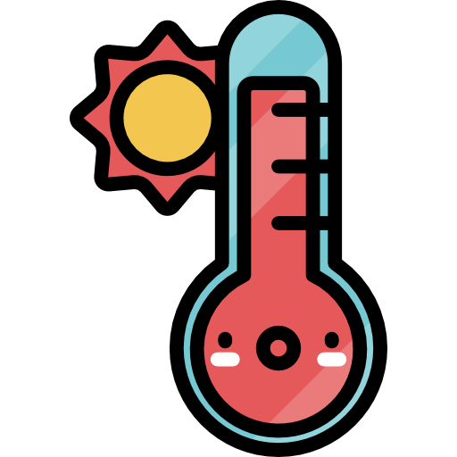 thermometer Kawaii Lineal color icoon