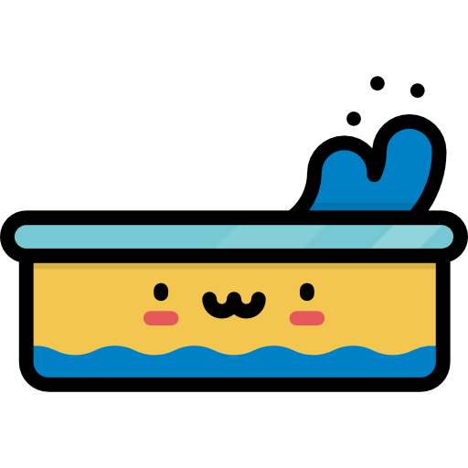 zwembad Kawaii Lineal color icoon
