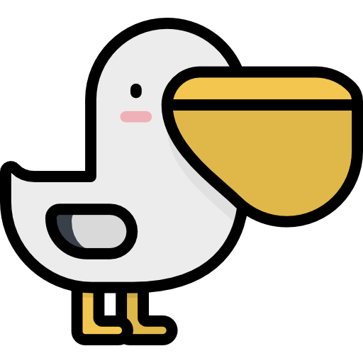 Pelican Kawaii Lineal color icon