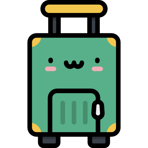 bagaż Kawaii Lineal color ikona