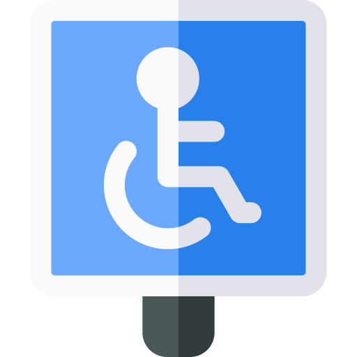 cadeira de rodas Basic Rounded Flat Ícone