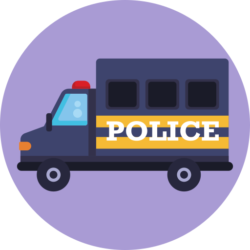 camioneta de la policía Generic Circular icono