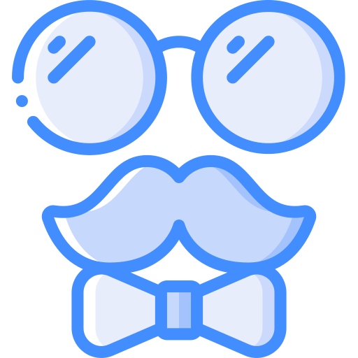 gafas y bigote Basic Miscellany Blue icono