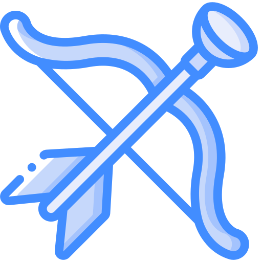 Bow and arrow Basic Miscellany Blue icon