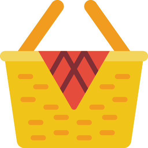 cesta de picnic Basic Miscellany Flat icono