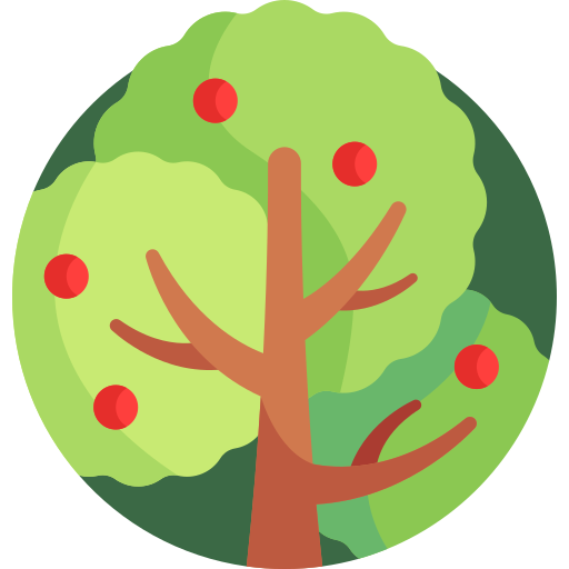 albero di mele Detailed Flat Circular Flat icona