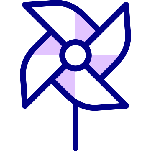 바람개비 Detailed Mixed Lineal color icon