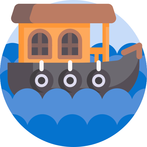 Дом-лодка Detailed Flat Circular Flat иконка
