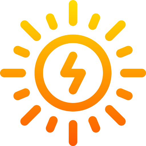 zonne energie Basic Gradient Lineal color icoon