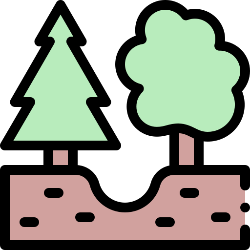 foresta Detailed Rounded Lineal color icona