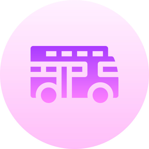 Double decker bus Basic Gradient Circular icon