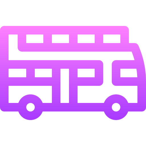 Двухэтажный автобус Basic Gradient Lineal color иконка
