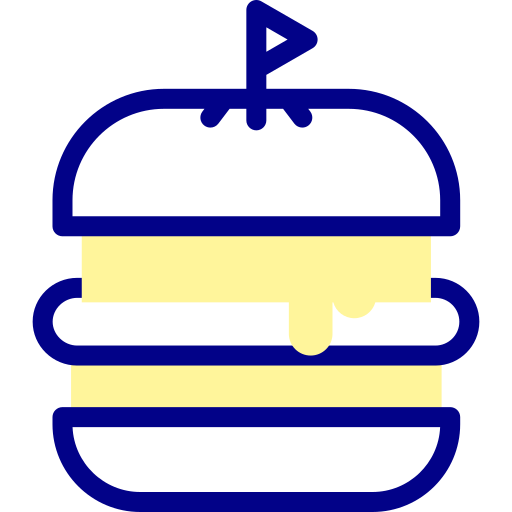 Burger Detailed Mixed Lineal color icon