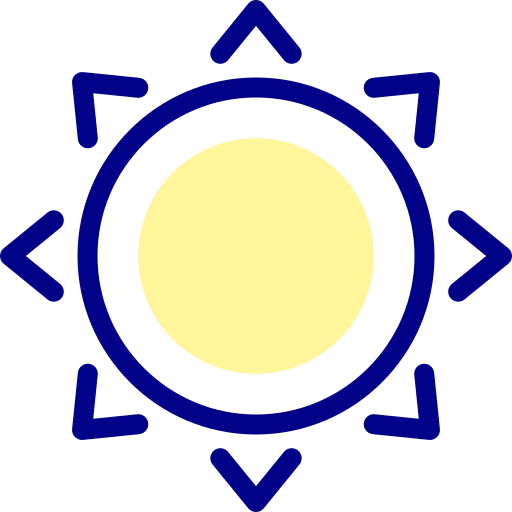 태양 Detailed Mixed Lineal color icon
