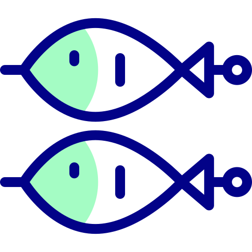 물고기 Detailed Mixed Lineal color icon