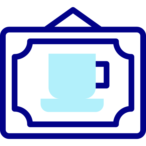 커피 샵 Detailed Mixed Lineal color icon