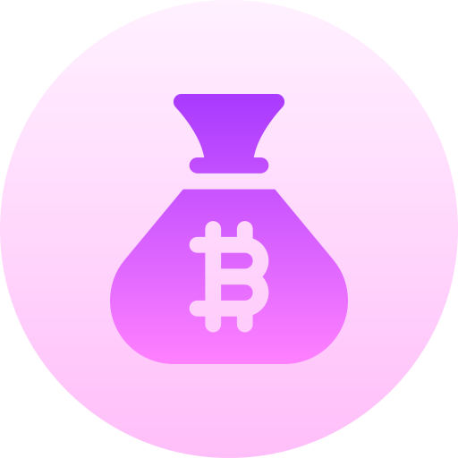 bolsa de bitcoin Basic Gradient Circular icono