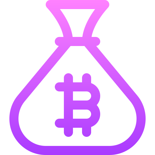 worek bitcoinów Basic Gradient Lineal color ikona
