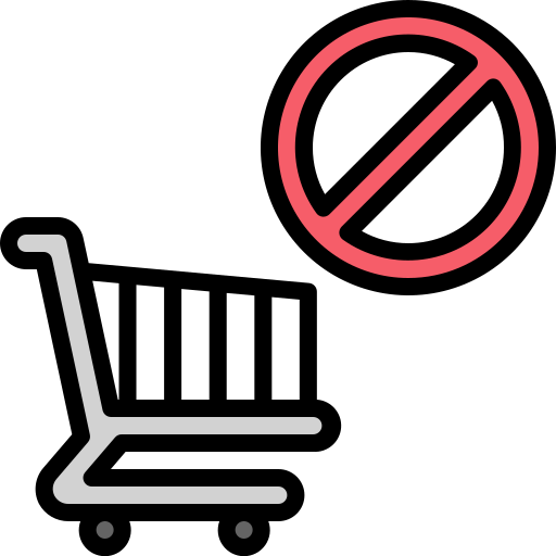 No shopping cart Generic Outline Color icon